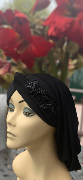 Black Snood| Black Hijab | Black Turban| Made in USA by Uptown Girl Headwear