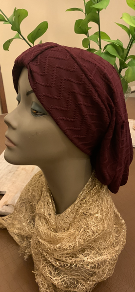 Burgundy Snood | Maroon Turban | Sport Hijab | Exercise Hijab | Head Covering For Women | Proudly Made In The USA
