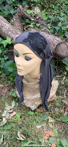 Grey Black Headscarf For Women