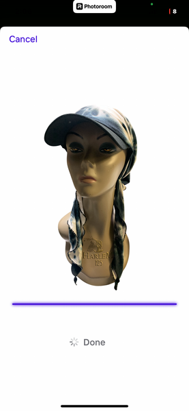 Black White Tie Dye Sun Visor Scarf | Baseball Tichel  Modest Swimwear | Activewear | Made in the USA by Uptown Girl Headwear |