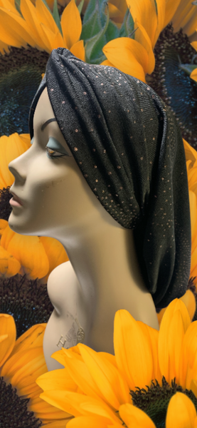 Uptown Girl Headwear Classic Snood Turban | Black Hijab Style | Tichel For women