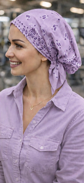 100% Cotton New Upgraded Quality Pre Tied Bandana That Is Gathered In The Back | Elasticated Fitted Headscarf For Women and Men | Modern Hijab For Full Coverage | 8 Color Choices| Made in USA