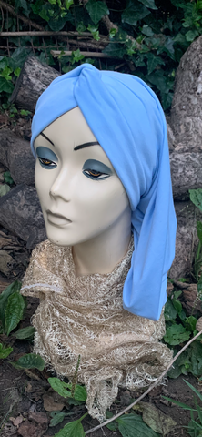 Snood Tichel Hijab Headscarf | Light Blue Snood | Tuban For Woman | Made in the USA by Uptown Girl Headwear
