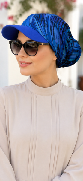Sun Visor Headscarf | Hat For Sun Shade | Vacation Clothing | Road Trip Headwear | Activewear | Modern Hijab | Fashion upHat | Wig Alternative | Made in USA by Uptown Girl Headwear