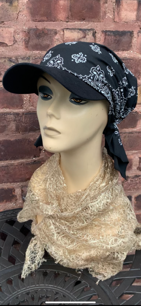 New Cotton Premium Pre Tied Bandana Visors | Breathable Cotton Hat | Lightweight Style Headcovering | Made in USA
