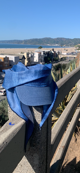 New Headscarf With Brim | Modern Hijab | Perfect For The Swimming Pool | Denim Look Sun Visor Head Scarf | Proudly Made In The USA by Uptown Girl Headwear