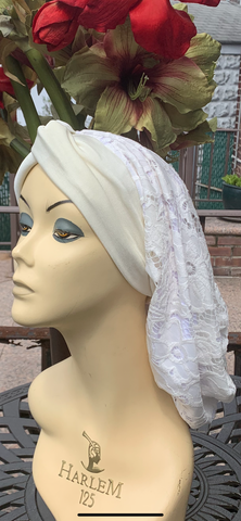 White Ivory Snood Turban