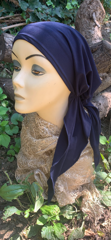 Navy Blue Pre Tied Headscarf | Made in USA