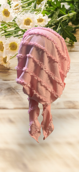 Pink Stretchy Pre Tied Headscarf For Woman | Proudly Made in the USA by Uptown Girl Headwear