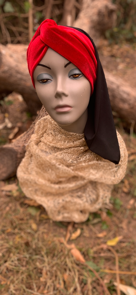 Red Valentine’s Day Theme Headwear | Turban Hair Wrap For Women | Proudly Made In The USA by Uptown Girl Headwear