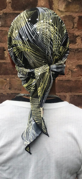 Headscarf With Brim | Premium Sun Hat For Sun Shade | Visor With Attached Sequin Scarf | Proudly Made in the USA