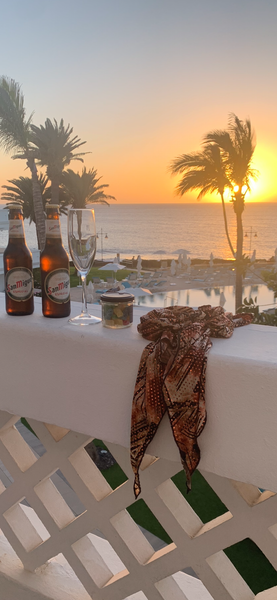 Brown Bronze Sequined Headscarf For Women | Pre Tied Hair Wrap Tichel | Dressy Modern Hijab | Made in the USA by Uptown Girl Headwear