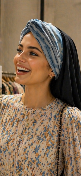 Black Blue Snood For Women | Turban With Summer Vibes | Made in USA