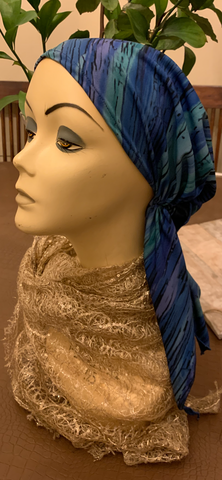Sea Colors Headscarf For Women | Tie Back Pre Tied Hijab Tichel Hair Scarf | Proudly Made In USA by Uptown Girl Headwear