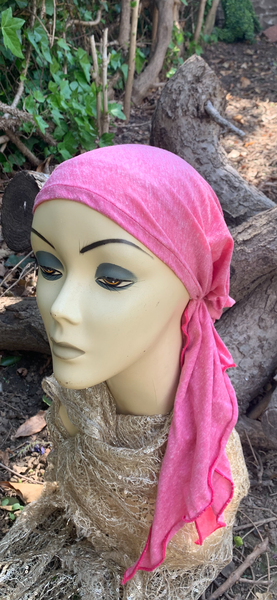 Pink Cotton Pre Tied Headscarf |Pink Exercise Hijab Hair Scarf | Pre Tied Headwear