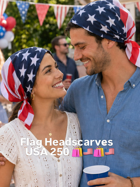 For Fifa World Cup 2026 | America Stars and Stripes Patriotic American Flag Bandana | USA flag | July 4th Clothing | Pre Tied Fitted Hair Scarf For Men and Women