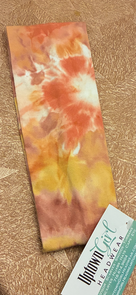 Orange Tie Dye Headband | Modern Hair Band | Fashion Head Wrap | Made in USA by Uptown Girl Headwear