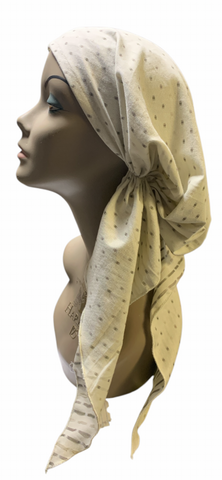 Ivory Headscarf For Women | Cream Color Pre Tied Bandana | Fashion Hair Covering | Modern Hijab | Made in USA by Uptown Girl Headwear