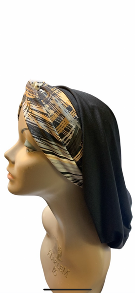 Uptown Girl Headwear Classic Snood | Manhattan Print | Turban Hijab Tichel For Summer and Winter