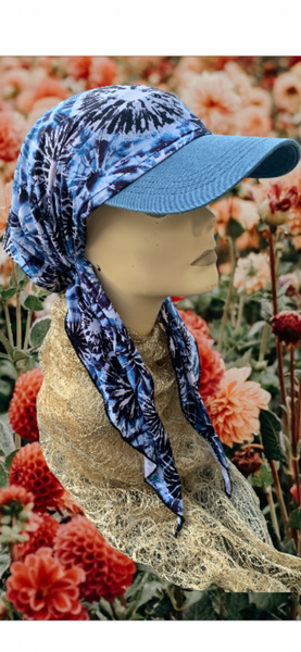 New Sun Visor Scarf | Denim Match Headwear | Made in USA
