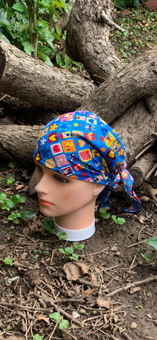 Cotton Sun Hat For Children and Teens | Pre Tied Colorful Hair Wrap | Proudly Made in the USA by Uptown Girl Headwear