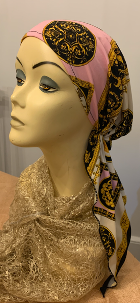 Pink Design Pre Tied Headscarf For Women | Easy Slip On Style |