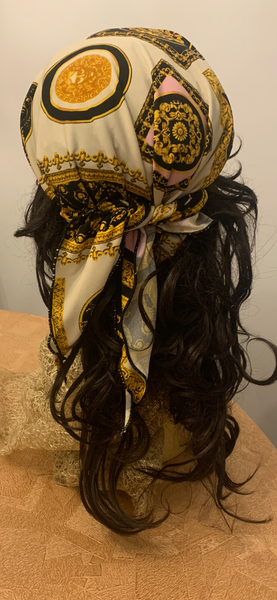 Baseball Cap Headscarf | Sun Shade Hair Wrap | Hair Scarf With Brim | Fashion Headwear | Beachwear Style Hat | Swimming Pool Hat | Made in USA