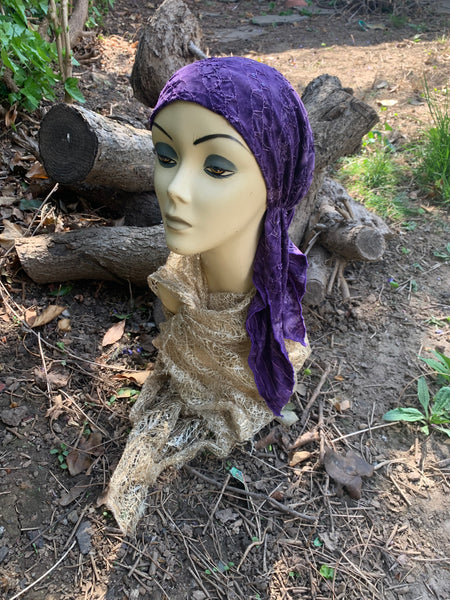 Purple Pre Tied Headscarf For Women | Proudly Made i. the USA