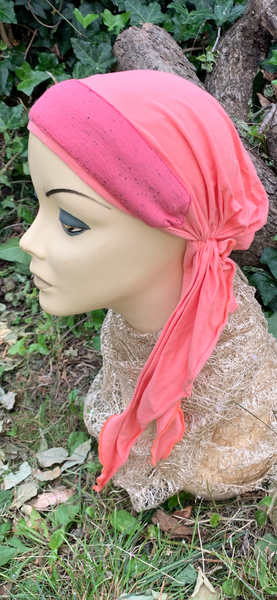 Pre Tie Head Scarf For Women | Coral Lightweight Cotton Fabric | Pastel Headscarf To Cover and Conceal Your Hair
