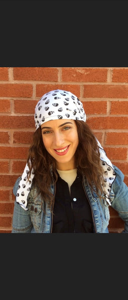 Skull Cap For Biker | Halloween Costume Hat | Biking Scarf | Biker scarf Skulls Skeleton Spooky Style Theme | Made in USA