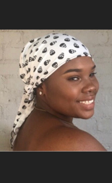 Skull Cap For Biker | Halloween Costume Hat | Biking Scarf | Biker scarf Skulls Skeleton Spooky Style Theme | Made in USA
