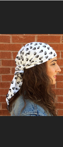 Skull Cap For Biker | Halloween Costume Hat | Biking Scarf | Biker scarf Skulls Skeleton Spooky Style Theme | Made in USA