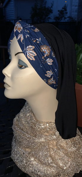 Blue Snood Hijab Turban Tichel | Made in USA