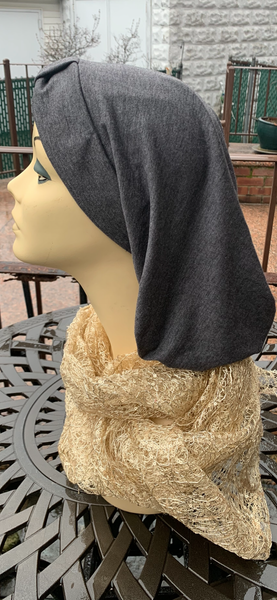 Black Lycra Stretchy Hijab Hair Snood | Fashion Turban Head Covering | Made in USA by Uptown Girl Headwear