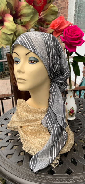New Pre Tied Head Scarf Tichel Hijab For Women | Cotton Hair Accessories | Made in USA by Uptown Girl Headwear