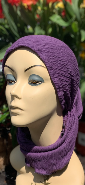 Purple Head Scarf | Pre Tied Hair Covers | Made in USA