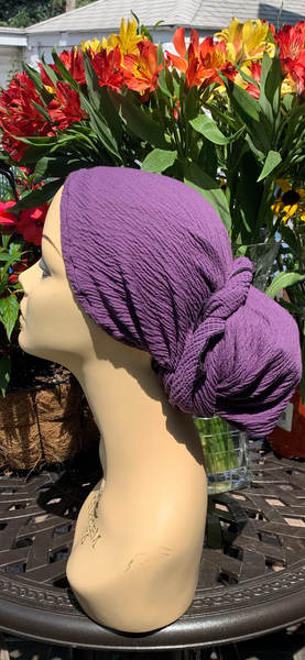 Purple Head Scarf | Pre Tied Hair Covers | Made in USA