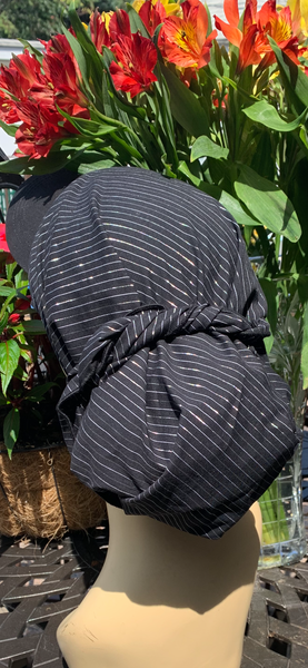 Black Head Scarf With Sun Visor | Made in USA by Uptown Girl Headwear