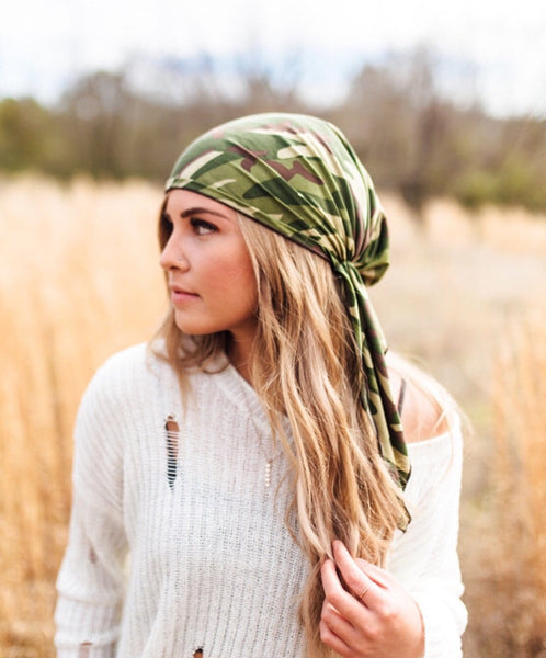 Camouflage Military Pre Tied Head Wrap Fashion Scarf Hair cover for men and Women - Uptown Girl Headwear