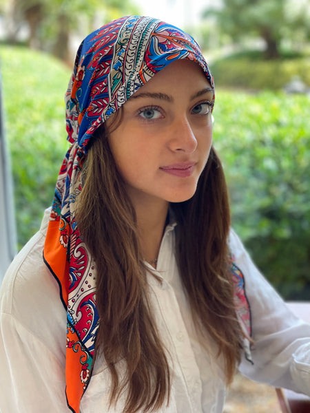 Tie Back Hat To Conceal Hair Multicolor Pre-Tied Stretchy Fashion Head Scarf Tichel Turban Hijab Beanie