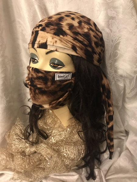 Reusable 2 Layer Face Mask With Soft Fabric & Good Coverage. Animal Print. Made in USA - Uptown Girl Headwear