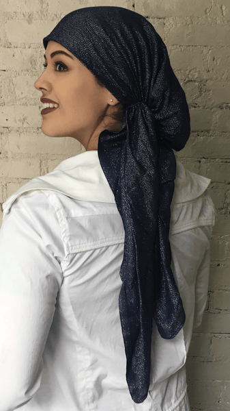 Sparkling Head Scarf Tichel Hijab Hair Wrap For The Holidays in 8 Great Color Choices - Uptown Girl Headwear