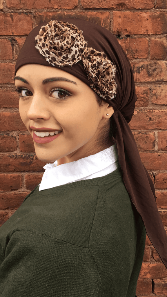 Turban | Black Brown Snood Turban Hijab Head Covering Scarf For Woman |  Quality Made in USA