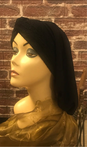 New Black Snood With Height | Top Knot | Textured Band | Made in USA by Uptown Girl Headwear