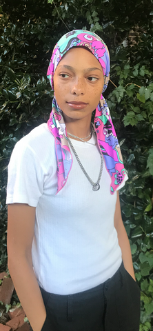 Swim Hat | Beach Headwear | Colorful Swimming Tichel Hijab |Swim Cap Turban | Made in USA