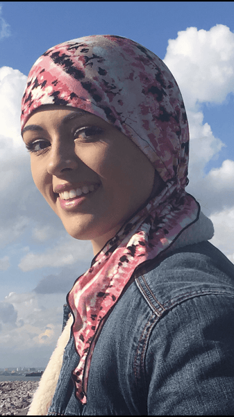Head Scarf For Holidays Fashion Hijab Pre Tied Headcovering In Colorful Pink - Uptown Girl Headwear