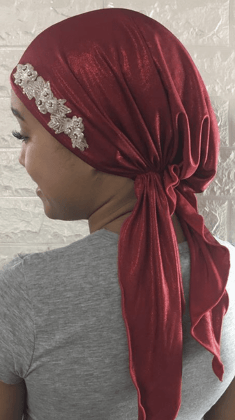 Valentines Day Gift Box Bundle Of Three Red Head Coverings Lightweight Hair Scarves Good Chemo Clothing - Uptown Girl Headwear