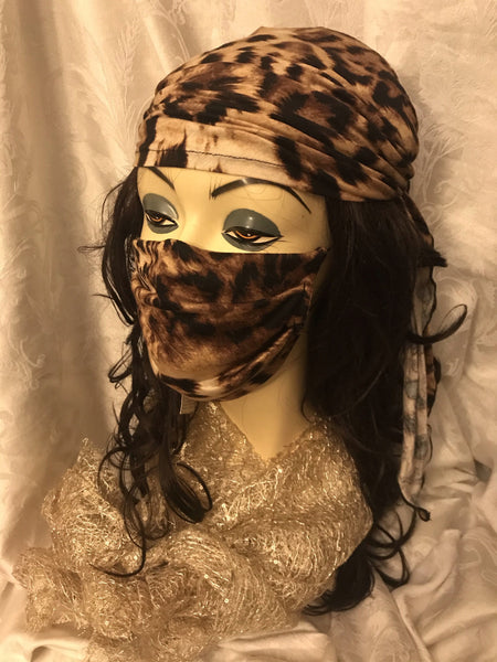 Reusable 2 Layer Face Mask With Soft Fabric & Good Coverage. Animal Print. Made in USA - Uptown Girl Headwear