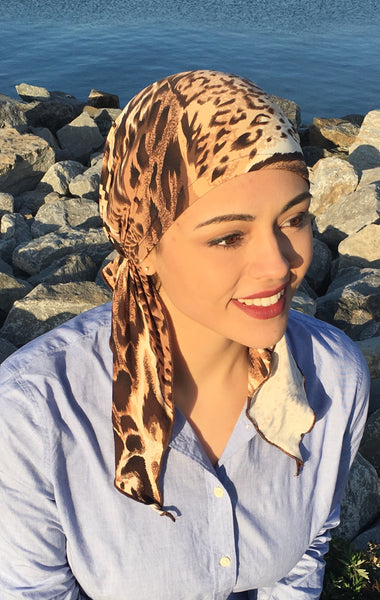 Hot Feminine Sexy Beach Fashion Boho Chic Animal Print Pre-Tied Head Wrap - Uptown Girl Headwear