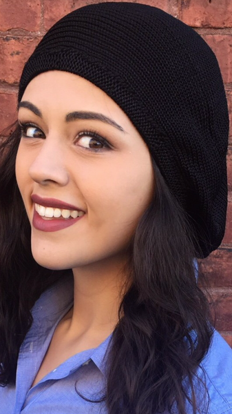 Crochet Tam Beret Snood Headgear To Conceal Hair Comfortable Fashion Covering - Uptown Girl Headwear